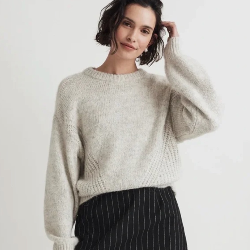 Madewell plus wool blend wedge sweater gray 2X